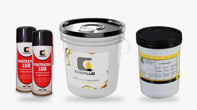 Embalagens de graxa, pasta e lubrificante em spray da linha Graxas e Lubrificantes