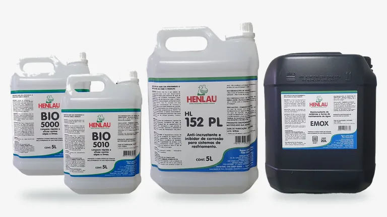 Embalagens de bactericida, inibidor de corrosão e desincrustante da linha Tratamento de Água