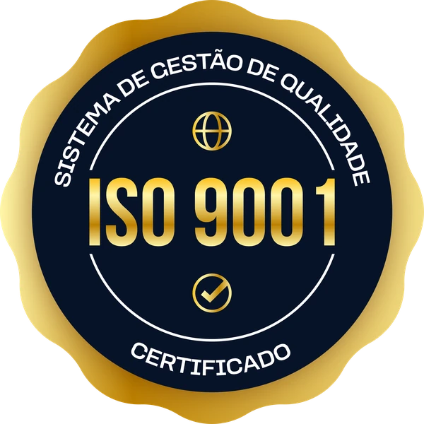 Selo de certificação ISO 9001 do sistema de gestão da qualidade da Motriz Química