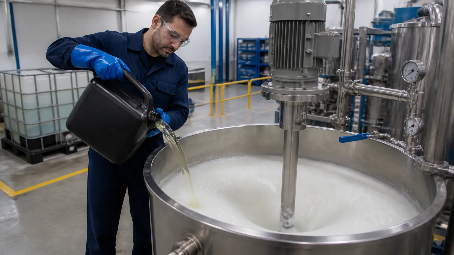 Processo correto de diluição de óleo solúvel para emulsão industrial